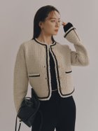 【アニュアンス/anuans】のクラシカルノーカラーニットジャケット 人気、トレンドファッション・服の通販 founy(ファニー) ファッション Fashion レディースファッション Fashion for Women アウター Coat / Outerwear Collection レディースジャケット・軽アウター Jackets クラシカル Classical, Vintage-Inspired フリンジ Fringe, Tassel ブレード Braid, Decorative Trim エレガント 上品 Elegant 再入荷 Restock / Back in Stock thumbnail LIGHT BEIGE|ID: prp329100004892791 ipo3291000000036573289