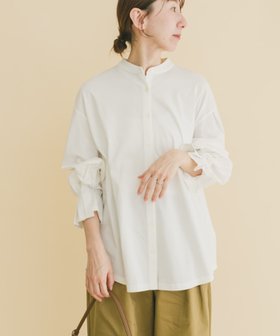 【アイテムズアーバンリサーチ/ITEMS URBAN RESEARCH】のバンドカラーソデタックカットソー 人気、トレンドファッション・服の通販 founy(ファニー) ファッション Fashion レディースファッション Fashion for Women トップス・カットソー Cut & Sew Tops カットソー・ベーシックTシャツ Cut-and-Sewn Tops / Stretch Tees & Basics 2026年 2026 カットソー Cut and Sewn Top シャーリング Shirring, Ruched 夏 Summer S/S・春夏 SS, Spring/Summer, Warm Season |ID:prp329100004892856