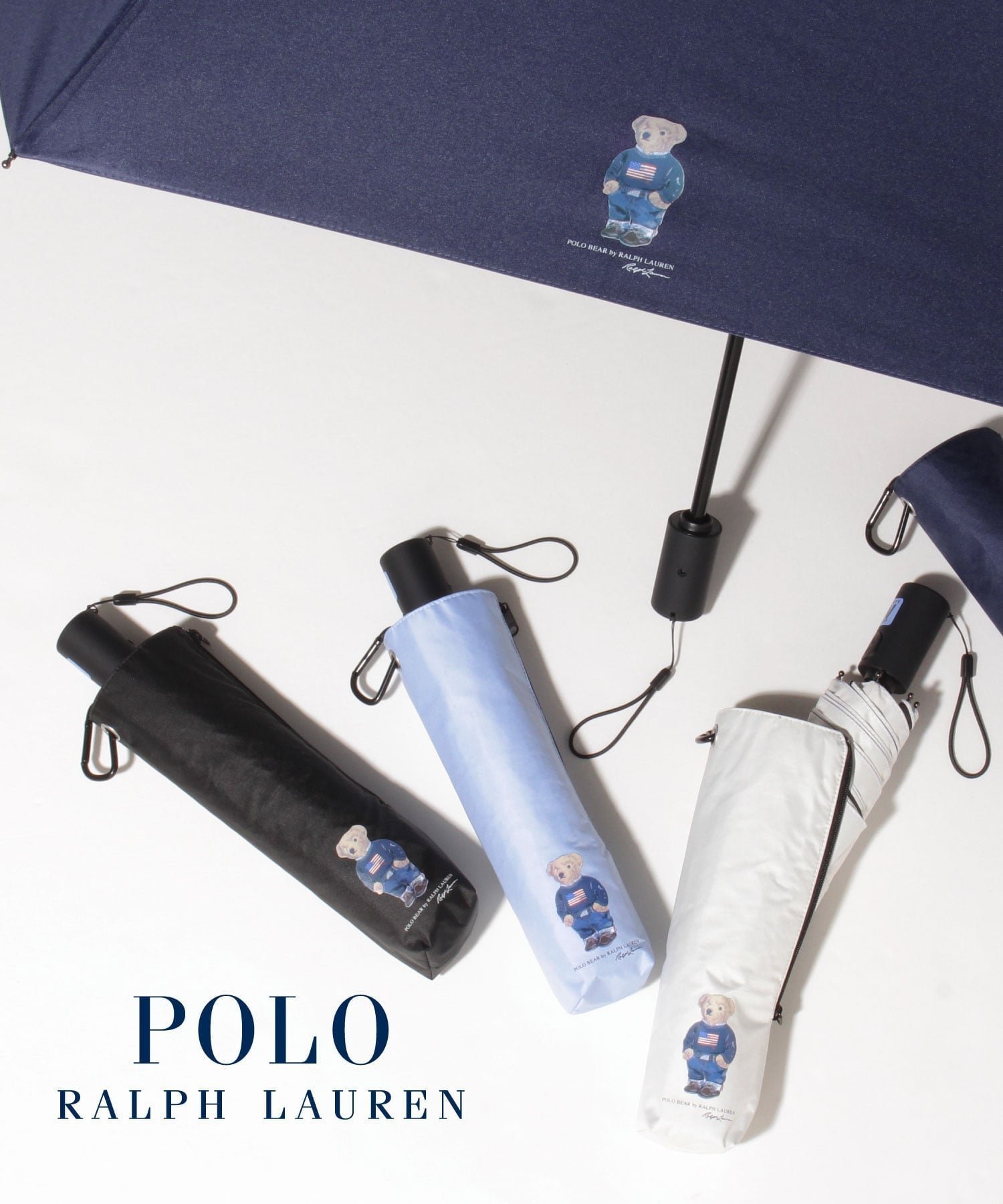 【ムーンバット/MOONBAT】の【WEB限定/遮光率100%/遮熱/UV】POLO RALPH LAUREN(ポロ ラルフローレン)晴雨兼用日傘 ポロベア 無地 折りたたみ傘 自動開閉 人気、トレンドファッション・服の通販 founy(ファニー) 　ファッション　Fashion　レディースファッション　Fashion for Women　レイングッズ・傘・晴雨兼用傘　Umbrellas & Rain Gear　アイビー　Ivy Pattern　傘　Umbrella, Parasol　ニューヨーク　New York, NYC Style　日傘　Parasol, UV Umbrella　無地　Plain, Solid Color　 other-1|ID: prp329100004892930 ipo3291000000036574441