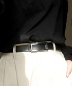 【フローリスト/florist】の【牛革】メンズレディース兼用細めスクエアバックルレザーベルト シルバー×ブラック|ID: prp329100004892944 ipo3291000000036574563