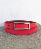 【フローリスト/florist】の【牛革】メンズレディース兼用細めスクエアバックルレザーベルト シルバー×レッド|ID: prp329100004892944 ipo3291000000036574570