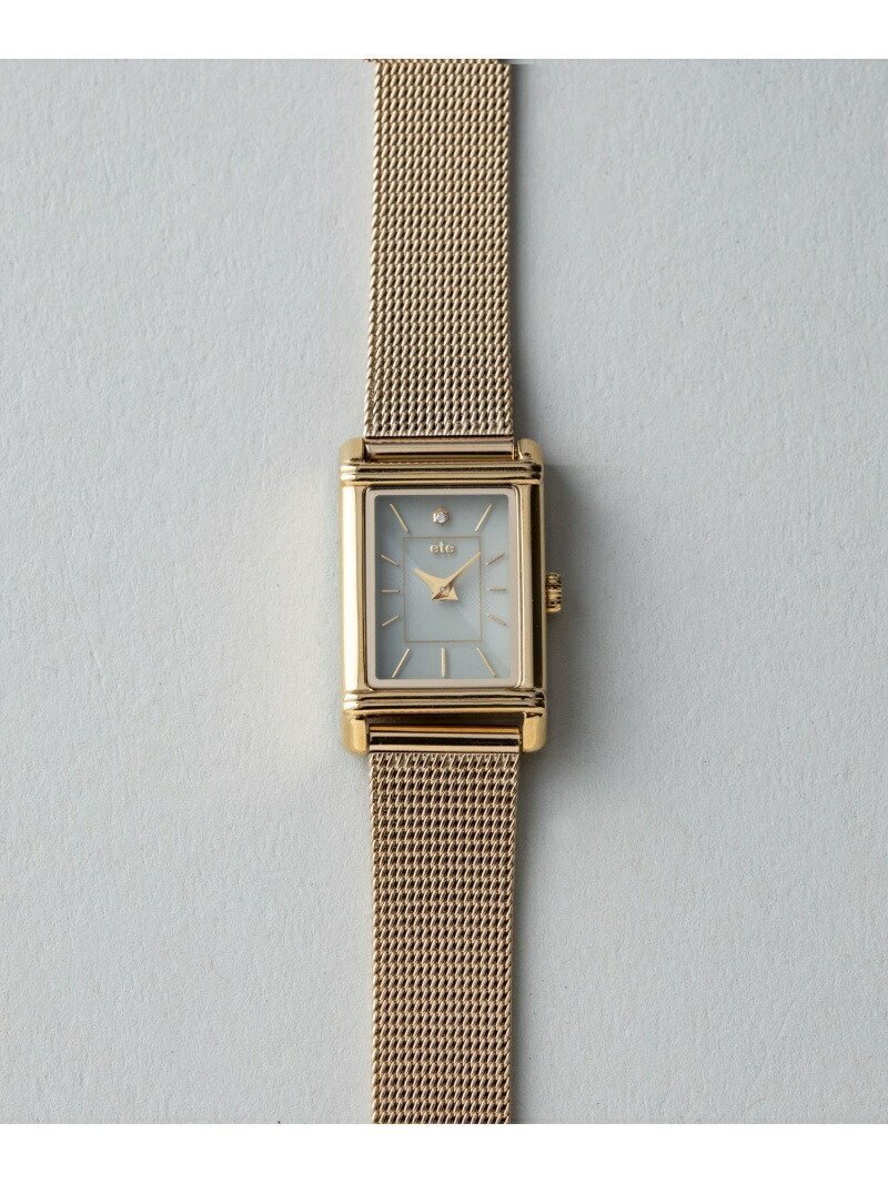 【エテ/ete】のソーラーウォッチ スクエア メッシュベルト インテリア・キッズ・メンズ・レディースファッション・服の通販 founy(ファニー) 　ファッション　Fashion　レディースファッション　Fashion for Women　ベルト&ウエストマーク　Belts & Waist Accessories　スクエア　Square, Square Shape　ダイヤモンド　Diamond, Brilliant Cut　フォルム　Silhouette, Form　フォーマル　Formal, Dressy　ベーシック　Basic, Essential　メッシュ　Mesh, Net Fabric　エレガント 上品　Elegant　イエローゴールド|ID: prp329100004892952 ipo3291000000036574606