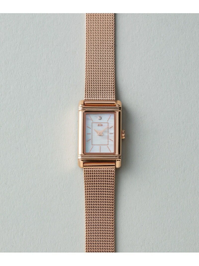 【エテ/ete】のソーラーウォッチ スクエア メッシュベルト インテリア・キッズ・メンズ・レディースファッション・服の通販 founy(ファニー) 　ファッション　Fashion　レディースファッション　Fashion for Women　ベルト&ウエストマーク　Belts & Waist Accessories　スクエア　Square, Square Shape　ダイヤモンド　Diamond, Brilliant Cut　フォルム　Silhouette, Form　フォーマル　Formal, Dressy　ベーシック　Basic, Essential　メッシュ　Mesh, Net Fabric　エレガント 上品　Elegant　ピンクゴールド|ID: prp329100004892952 ipo3291000000036574608