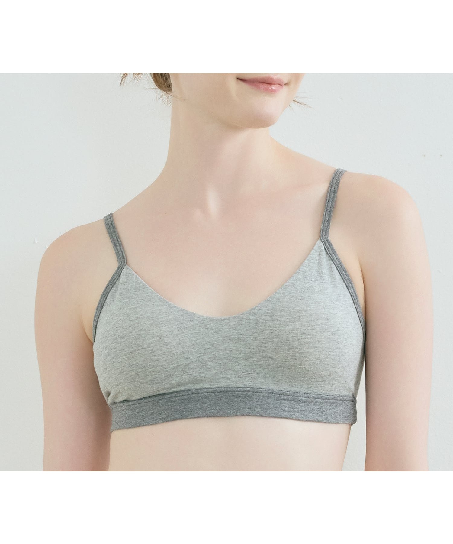 【ウンナナクール/une nana cool】の綿ベア天竺 カラーブロッキング ノンワイヤーブラジャー インテリア・キッズ・メンズ・レディースファッション・服の通販 founy(ファニー) 　ファッション　Fashion　レディースファッション　Fashion for Women　お家時間・ステイホーム　Stay Home / At Home　アンダー　Underwear Essentials　カッティング　Cutting Detail　ブロッキング　Color Blocking, Panel Design　旅行　Travel　杢グレー|ID: prp329100004892972 ipo3291000000036574749