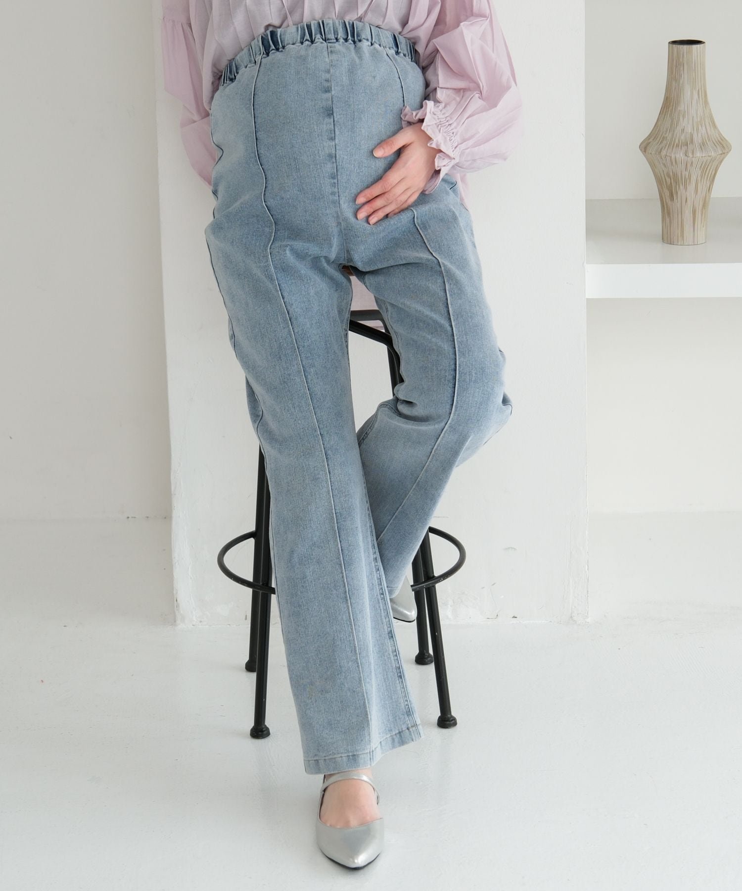 【レプシィム ローリーズファーム/LEPSIM LOWRYS FARM】の【追加 】【産前・産後対応】マタニティ/ピンタックデニムフレア2 インテリア・キッズ・メンズ・レディースファッション・服の通販 founy(ファニー) ファッション Fashion キッズファッション Fashion for Kids おすすめ Recommended / Our Picks チュニック Tunic, Long Top デニム Denim, Jeans Material 人気 Popular, Best Seller 夏 Summer ケミカル×ライトブルー82|ID: prp329100004892993 ipo3291000000036575038