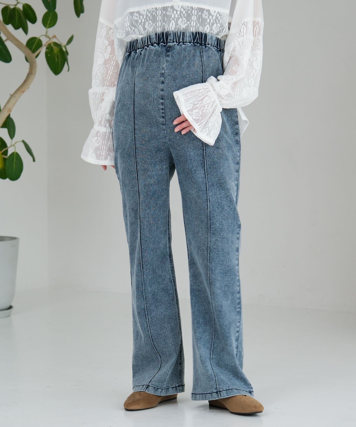 【レプシィム ローリーズファーム/LEPSIM LOWRYS FARM】の【追加 】【産前・産後対応】マタニティ/ピンタックデニムフレア2 インテリア・キッズ・メンズ・レディースファッション・服の通販 founy(ファニー) ファッション Fashion キッズファッション Fashion for Kids おすすめ Recommended / Our Picks チュニック Tunic, Long Top デニム Denim, Jeans Material 人気 Popular, Best Seller 夏 Summer ケミカル×インディゴブルー85|ID: prp329100004892993 ipo3291000000036575040