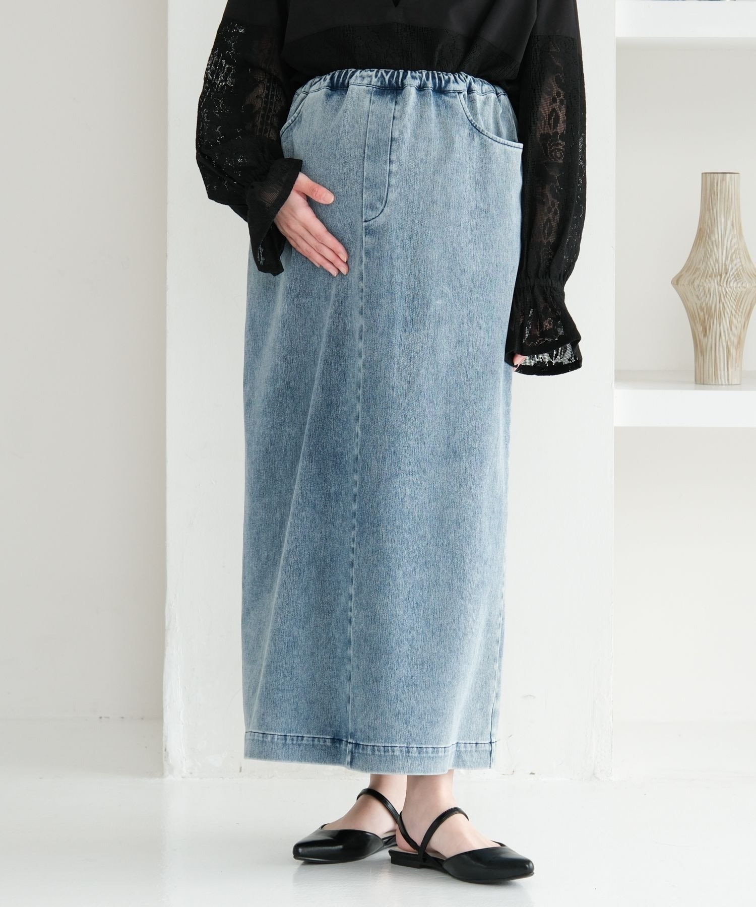 【レプシィム ローリーズファーム/LEPSIM LOWRYS FARM】の【産前・産後対応】マタニティ/カットデニムナロースカート 人気、トレンドファッション・服の通販 founy(ファニー) 　ファッション　Fashion　キッズファッション　Fashion for Kids　カットソー　Cut and Sewn Top　スリット　Slit, Slit Detail　デニム　Denim, Jeans Material　 other-1|ID: prp329100004893041 ipo3291000000036575449