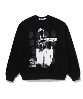 【アベイシングエイプ/A BATHING APE / MEN】のMULTI LOGO RELAXED FIT CREWNECK SWEATSHIRT 人気、トレンドファッション・服の通販 founy(ファニー) ファッション Fashion メンズファッション Fashion for Men トップス・カットソー Cut & Sew Tops パーカー・フーディー / カジュアルコーデ Hoodies & Parkas メンズシャツ Shirts フロント Front, Front Design プリント Print, Printed Pattern ラバー Rubber, Rubber Sole |ID:prp329100004893081
