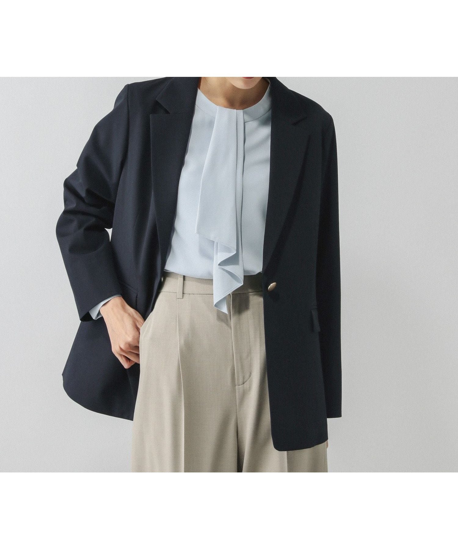 【グローバルワーク/GLOBAL WORK】のウツクシルエットテーラードジャケット/581027 インテリア・キッズ・メンズ・レディースファッション・服の通販 founy(ファニー) ファッション Fashion レディースファッション Fashion for Women アウター Coat / Outerwear Collection レディースジャケット・軽アウター Jackets テーラードジャケット / 通勤・きれいめスタイル Tailored Jackets & Blazers おすすめ Recommended / Our Picks シェイプ Shape, Slim Fit ストレッチ Stretch, Stretchy Fabric セレモニー Ceremony パターン Pattern, Design Print フェミニン Feminine, Girly ワイド Wide, Wide Fit ネイビー88|ID: prp329100004893090 ipo3291000000036575917