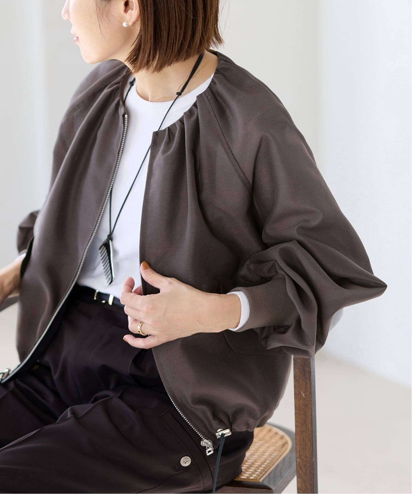 【イエナ/IENA】の《一部カラーWEB限定/新色あり/追加2》ウォッシャブル シアーノーカラーブルゾン インテリア・キッズ・メンズ・レディースファッション・服の通販 founy(ファニー) 　ファッション　Fashion　レディースファッション　Fashion for Women　アウター　Coat / Outerwear Collection　ブルゾンジャケット・スポーティアウター　Blouson Jackets　2026年　2026　おすすめ　Recommended / Our Picks　ウォッシャブル　Machine Washable　オーガンジー　Organza Fabric　ギャザー　Gathered, Ruffled　シアー　Sheer, See-Through　バランス　Balance, Style Balance　フォルム　Silhouette, Form　ボトム　Bottoms, Lower Wear　夏　Summer　羽織　Haori, Light Jacket　グレー|ID: prp329100004893111 ipo3291000000036576066