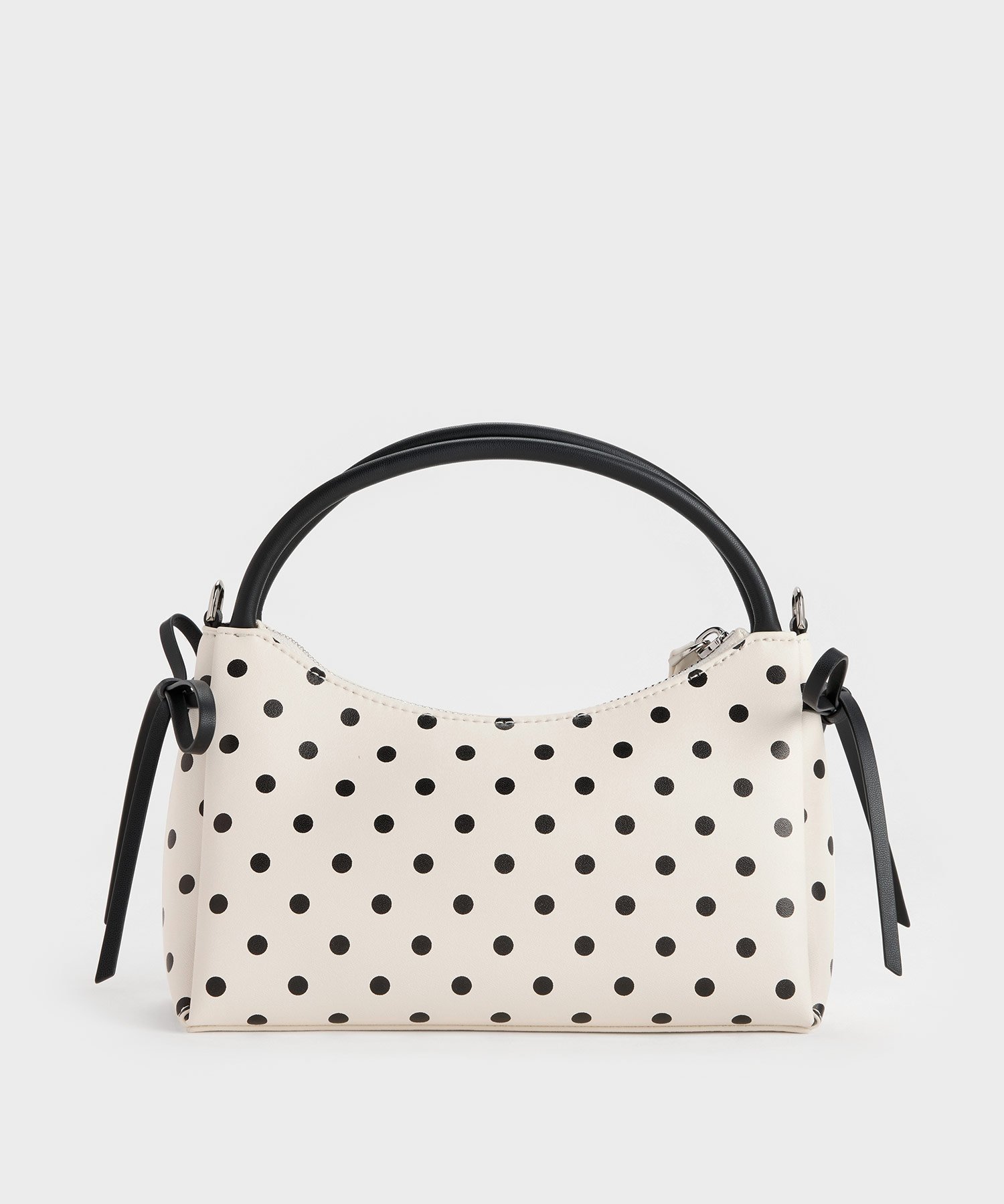 【チャールズ アンド キース/CHARLES & KEITH】のHazel ヘーゼル ポルカドットボウトップハンドルバッグ インテリア・キッズ・メンズ・レディースファッション・服の通販 founy(ファニー) 　ファッション　Fashion　レディースファッション　Fashion for Women　バッグ　Bags　ウォレット　Wallet　エレガント 上品　Elegant　スマート　Smart, Elegant　ダブル　Double, Double-Breasted　ドット　Polka Dot, Dot Pattern　ラップ　Wrap, Wrap Design　リップ　Lip, Lip Motif　リボン　Ribbon, Bow　Cream|ID: prp329100004893384 ipo3291000000036578428