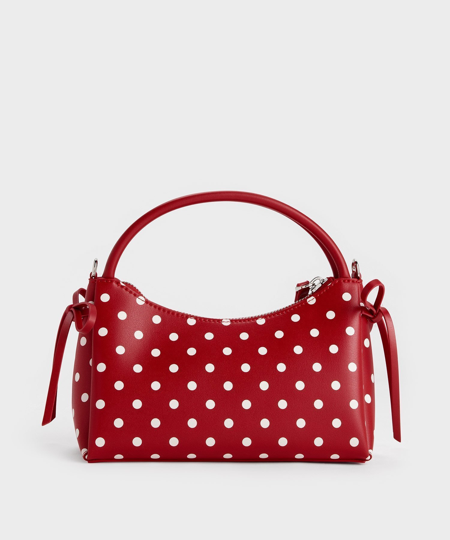 【チャールズ アンド キース/CHARLES & KEITH】のHazel ヘーゼル ポルカドットボウトップハンドルバッグ インテリア・キッズ・メンズ・レディースファッション・服の通販 founy(ファニー) 　ファッション　Fashion　レディースファッション　Fashion for Women　バッグ　Bags　ウォレット　Wallet　エレガント 上品　Elegant　スマート　Smart, Elegant　ダブル　Double, Double-Breasted　ドット　Polka Dot, Dot Pattern　ラップ　Wrap, Wrap Design　リップ　Lip, Lip Motif　リボン　Ribbon, Bow　EquestrianRed|ID: prp329100004893384 ipo3291000000036578430