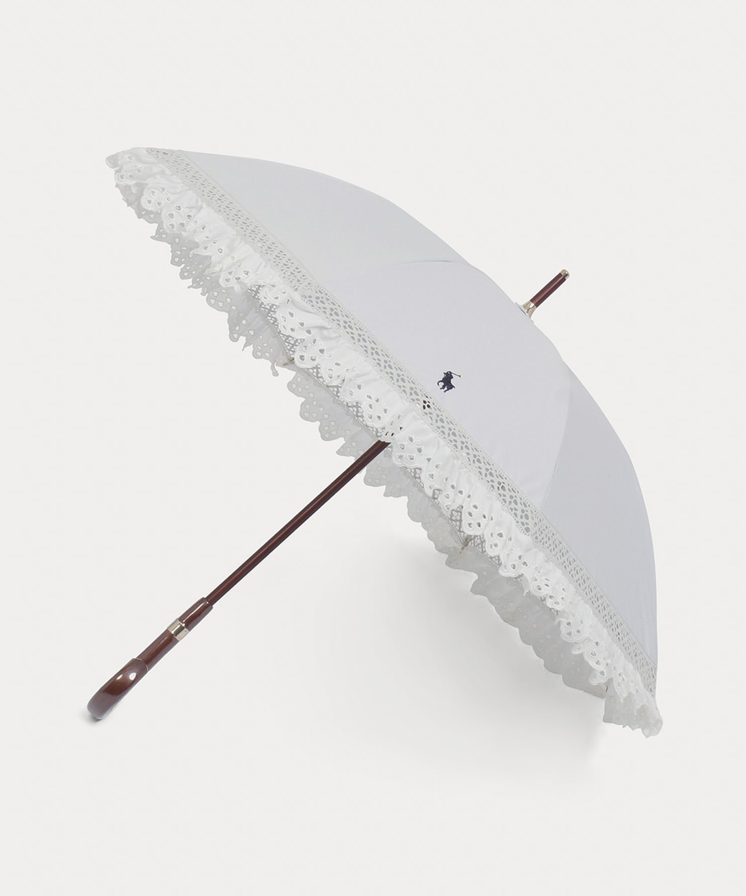 【ムーンバット/MOONBAT】のPOLO RALPH LAUREN/晴雨兼用日傘 エンブフリル 長傘 インテリア・キッズ・メンズ・レディースファッション・服の通販 founy(ファニー) 　ファッション　Fashion　レディースファッション　Fashion for Women　レイングッズ・傘・晴雨兼用傘　Umbrellas & Rain Gear　エレガント 上品　Elegant　フリル　Frill, Ruffle　レーシー　Lacy, Lace-Like　傘　Umbrella, Parasol　日傘　Parasol, UV Umbrella　オフホワイト|ID: prp329100004893534 ipo3291000000036579587