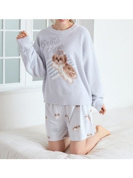 【ジェラート ピケ/gelato pique】のシーズー柄ショートパンツ インテリア・キッズ・メンズ・レディースファッション・服の通販 founy(ファニー) 　ファッション　Fashion　レディースファッション　Fashion for Women　パンツ　Pants & Trousers　ショートパンツ・ハーフパンツ　High-Waisted & Relaxed Shorts　ショート　Short, Short Length　スマート　Smart, Elegant　フリル　Frill, Ruffle　プリント　Print, Printed Pattern　ポケット　Pocket, Pocket Detail　リボン　Ribbon, Bow　リラックス　Relax, Relaxed Fit　犬　Dog　BLU[086]|ID: prp329100004893684 ipo3291000000036580614