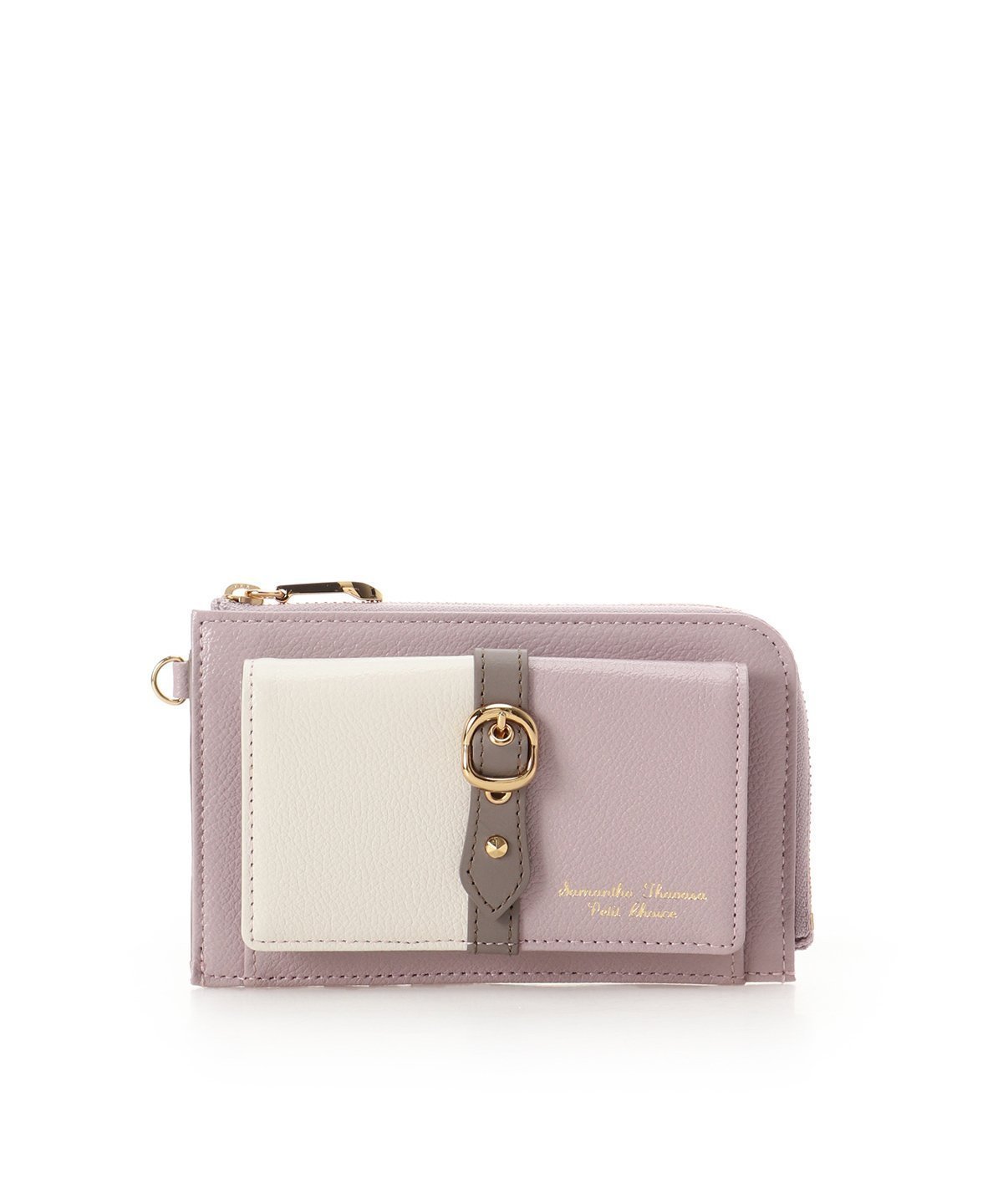 【サマンサタバサ プチチョイス/SamanTha Thavasa PeTiT Choice】のバイカラーフロントベルト フラグメントケース インテリア・キッズ・メンズ・レディースファッション・服の通販 founy(ファニー) 　ファッション　Fashion　レディースファッション　Fashion for Women　ベルト&ウエストマーク　Belts & Waist Accessories　コンパクト　Compact, Small Size　フロント　Front, Front Design　ポケット　Pocket, Pocket Detail　モチーフ　Motif, Design Theme　エレガント 上品　Elegant　財布　Wallet, Purse　ピンク|ID: prp329100004893899 ipo3291000000036582114