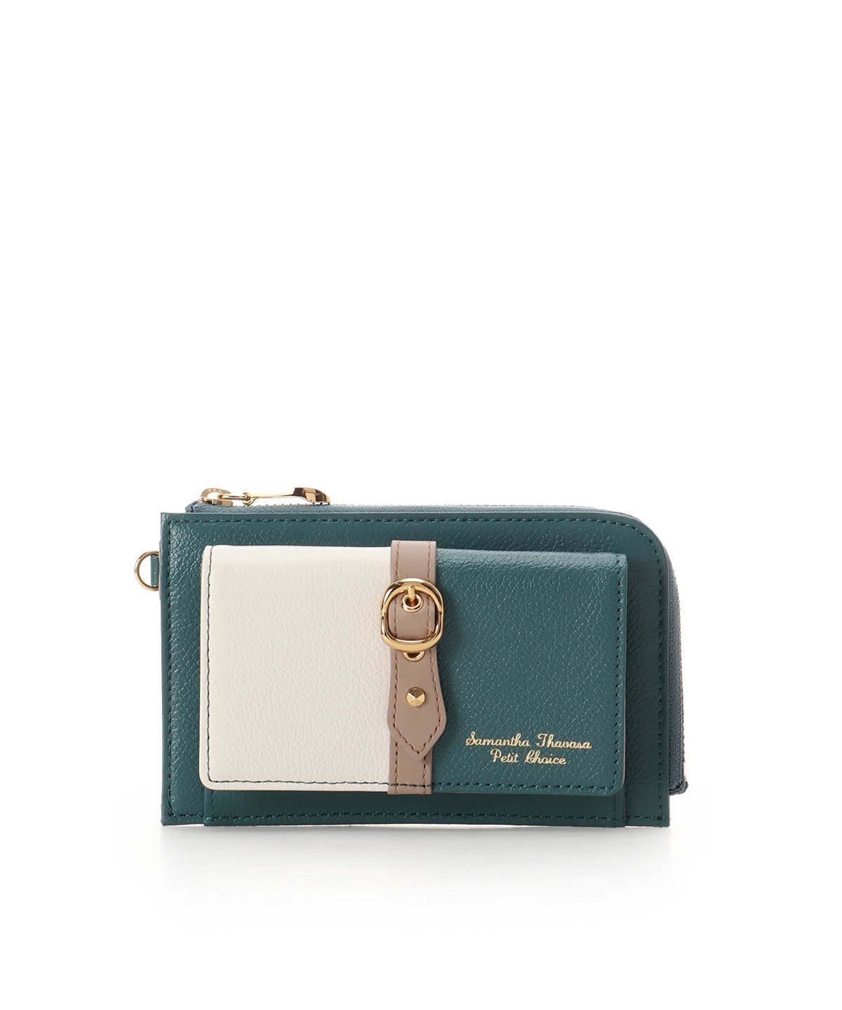 【サマンサタバサ プチチョイス/SamanTha Thavasa PeTiT Choice】のバイカラーフロントベルト フラグメントケース インテリア・キッズ・メンズ・レディースファッション・服の通販 founy(ファニー) 　ファッション　Fashion　レディースファッション　Fashion for Women　ベルト&ウエストマーク　Belts & Waist Accessories　コンパクト　Compact, Small Size　フロント　Front, Front Design　ポケット　Pocket, Pocket Detail　モチーフ　Motif, Design Theme　エレガント 上品　Elegant　財布　Wallet, Purse　グリーン|ID: prp329100004893899 ipo3291000000036582116