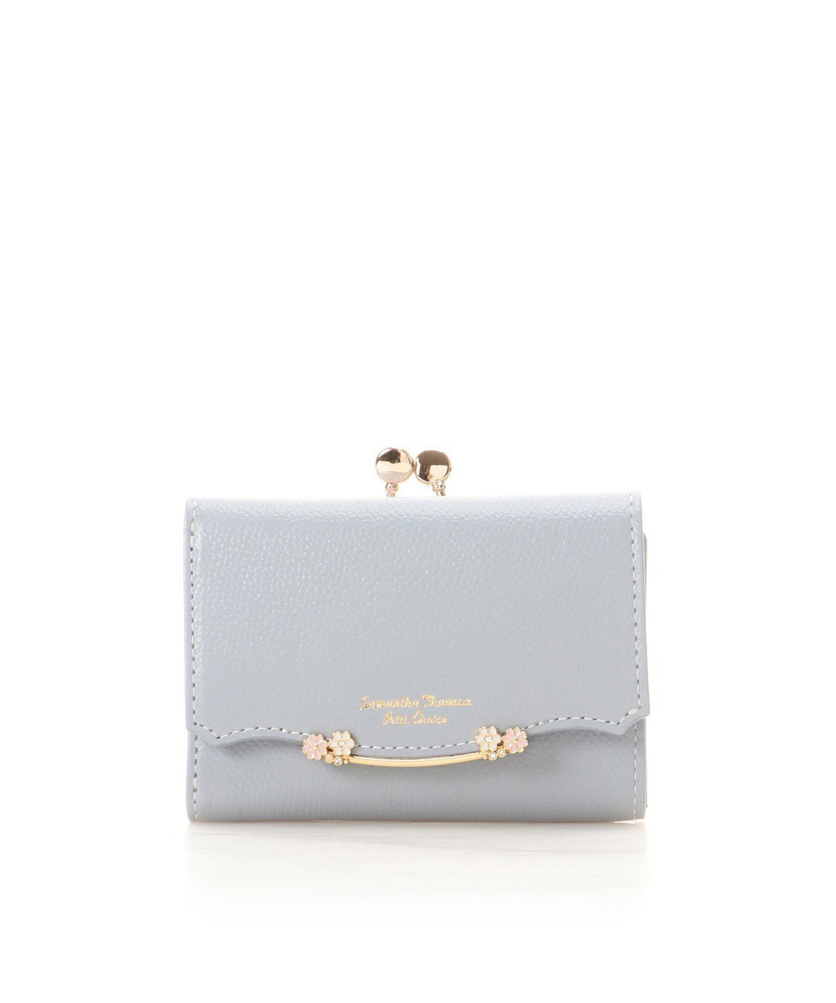 【サマンサタバサ プチチョイス/SamanTha Thavasa PeTiT Choice】のサイドフラワーバー 折財布 インテリア・キッズ・メンズ・レディースファッション・服の通販 founy(ファニー) 　ファッション　Fashion　レディースファッション　Fashion for Women　ミニ財布・二つ折り財布　Wallets & Card Cases　エレガント 上品　Elegant　コンパクト　Compact, Small Size　ショート　Short, Short Length　ポケット　Pocket, Pocket Detail　モチーフ　Motif, Design Theme　財布　Wallet, Purse　ダルブルー|ID: prp329100004893913 ipo3291000000036582199