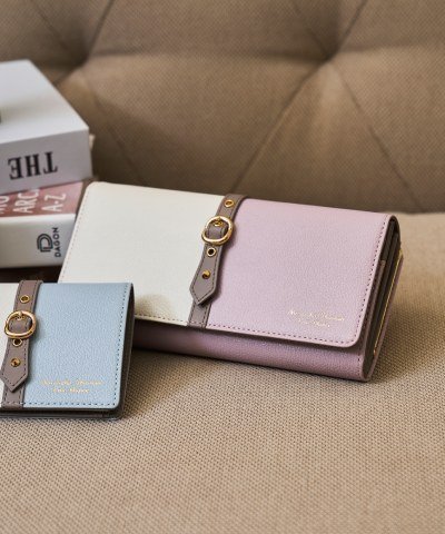 【サマンサタバサ プチチョイス/SamanTha Thavasa PeTiT Choice】のバイカラーフロントベルト 長財布 インテリア・キッズ・メンズ・レディースファッション・服の通販 founy(ファニー) 　ファッション　Fashion　レディースファッション　Fashion for Women　ミニ財布・二つ折り財布　Wallets & Card Cases　ベルト&ウエストマーク　Belts & Waist Accessories　おすすめ　Recommended / Our Picks　コイン　Coin, Coin Design　フロント　Front, Front Design　ポケット　Pocket, Pocket Detail　モチーフ　Motif, Design Theme　エレガント 上品　Elegant　財布　Wallet, Purse　ピンク|ID: prp329100004893924 ipo3291000000036582280