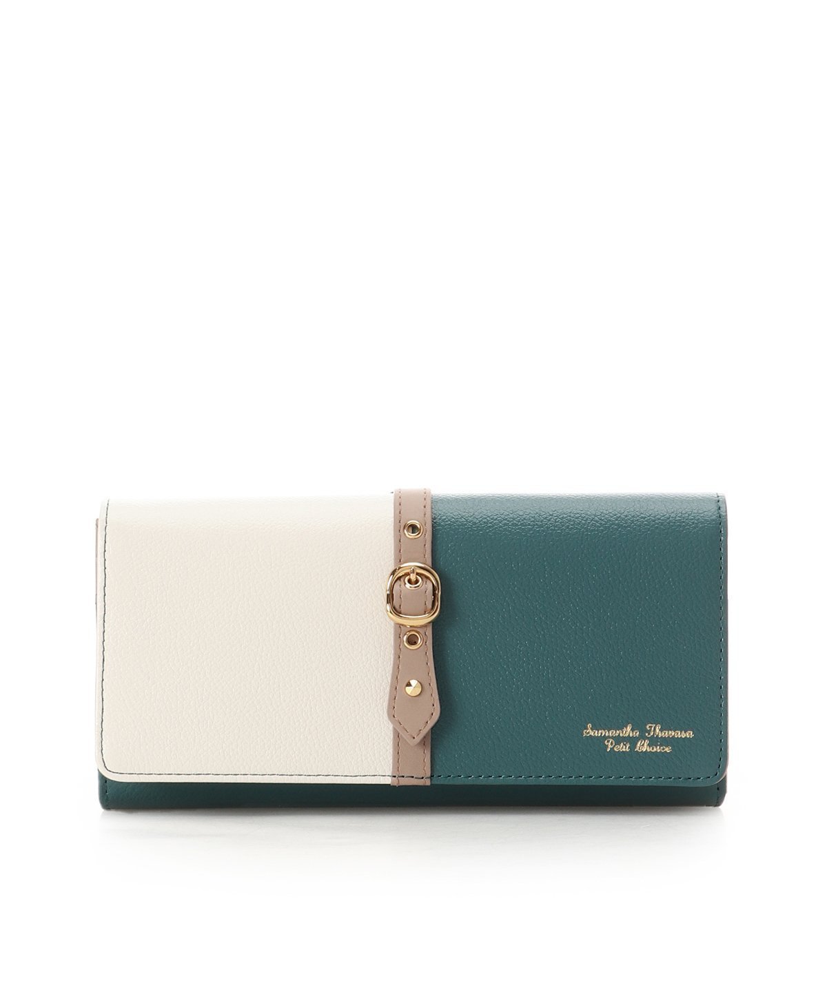 【サマンサタバサ プチチョイス/SamanTha Thavasa PeTiT Choice】のバイカラーフロントベルト 長財布 インテリア・キッズ・メンズ・レディースファッション・服の通販 founy(ファニー) 　ファッション　Fashion　レディースファッション　Fashion for Women　ミニ財布・二つ折り財布　Wallets & Card Cases　ベルト&ウエストマーク　Belts & Waist Accessories　おすすめ　Recommended / Our Picks　コイン　Coin, Coin Design　フロント　Front, Front Design　ポケット　Pocket, Pocket Detail　モチーフ　Motif, Design Theme　エレガント 上品　Elegant　財布　Wallet, Purse　グリーン|ID: prp329100004893924 ipo3291000000036582281