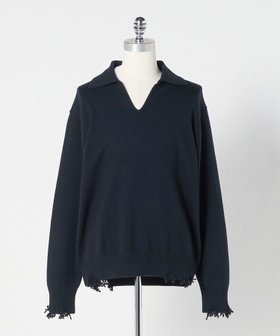 【ユナイテッドアローズ/UNITED ARROWS】のLOEFF ダメージ スキッパー ニット UNISEX 人気、トレンドファッション・服の通販 founy(ファニー) ファッション Fashion レディースファッション Fashion for Women トップス・カットソー Cut & Sew Tops ニット Knit Tops & Sweaters ユニセックス Unisex, Genderless おすすめ Recommended / Our Picks スキッパー Skipper, Open Collar ダメージ Distressed, Destroyed |ID:prp329100004896352