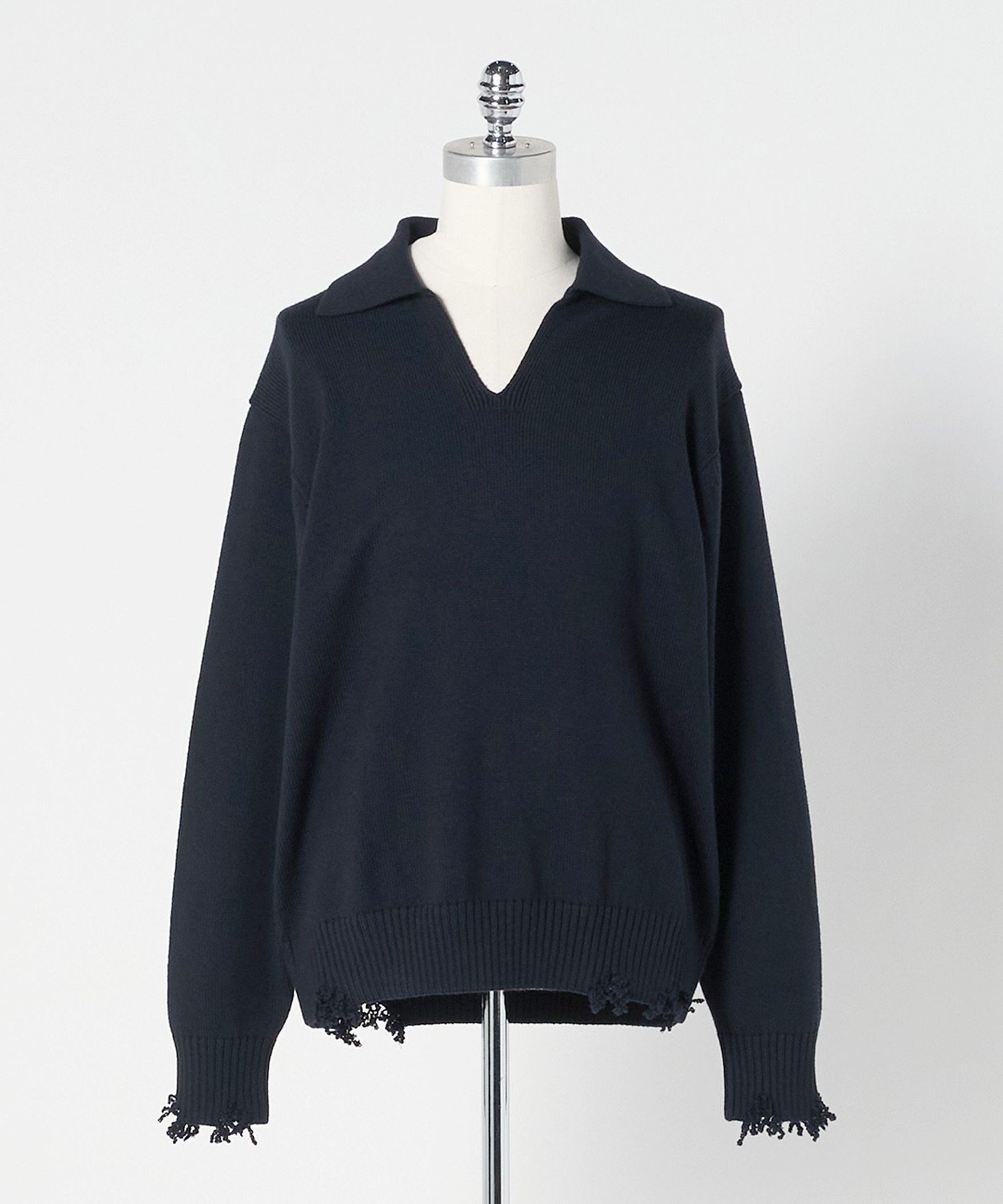 【ユナイテッドアローズ/UNITED ARROWS】のLOEFF ダメージ スキッパー ニット UNISEX 人気、トレンドファッション・服の通販 founy(ファニー) 　ファッション　Fashion　レディースファッション　Fashion for Women　トップス・カットソー　Cut & Sew Tops　ニット　Knit Tops & Sweaters　ユニセックス　Unisex, Genderless　おすすめ　Recommended / Our Picks　スキッパー　Skipper, Open Collar　ダメージ　Distressed, Destroyed　 other-1|ID: prp329100004896352 ipo3291000000036608958