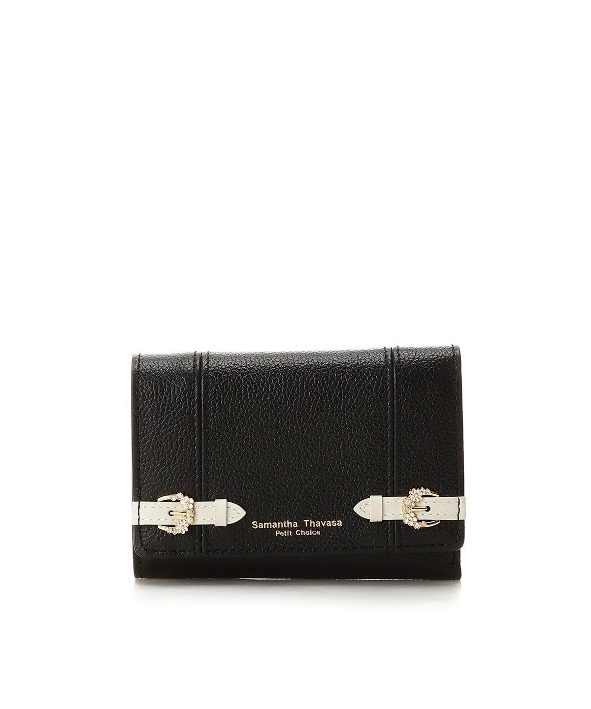 【サマンサタバサ プチチョイス/SamanTha Thavasa PeTiT Choice】のサイドベルト 折財布 インテリア・キッズ・メンズ・レディースファッション・服の通販 founy(ファニー) 　ファッション　Fashion　レディースファッション　Fashion for Women　ミニ財布・二つ折り財布　Wallets & Card Cases　ベルト&ウエストマーク　Belts & Waist Accessories　おすすめ　Recommended / Our Picks　ストーン　Stone, Gem-Like　パール　Pearl, Pearl Accent　ポケット　Pocket, Pocket Detail　エレガント 上品　Elegant　定番　Standard, Basic Item　財布　Wallet, Purse　ブラック|ID: prp329100004896679 ipo3291000000036611470