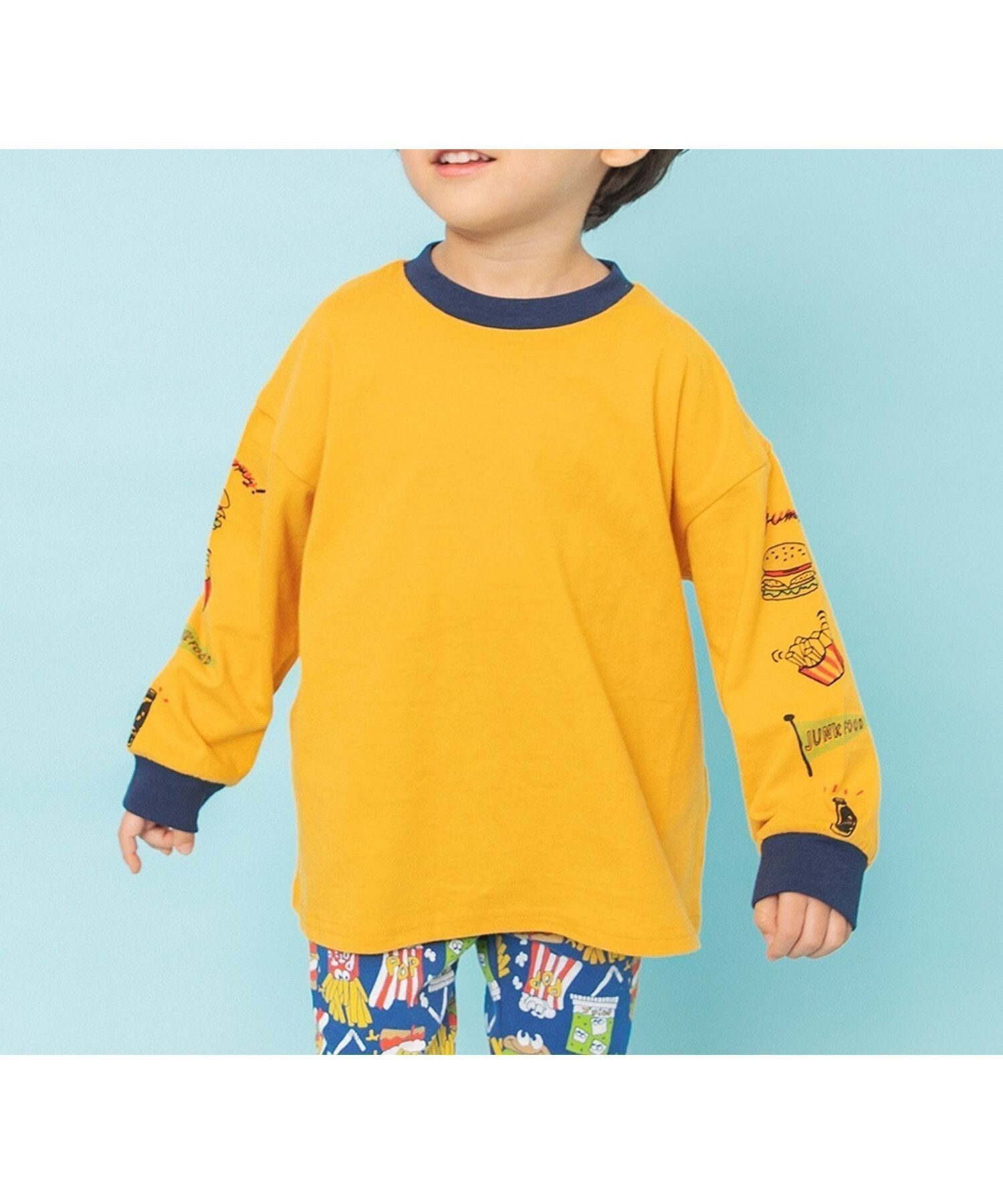 【エフオー オンラインストア/F.O.Online Store / KIDS】のWEB限定 袖イロイロプリントTシャツ インテリア・キッズ・メンズ・レディースファッション・服の通販 founy(ファニー) ファッション Fashion キッズファッション Fashion for Kids 2026年 2026 デニム Denim, Jeans Material プチプライス・低価格 Affordable / Budget Price プリント Print, Printed Pattern モチーフ Motif, Design Theme ロング Long, Long-Length 人気 Popular, Best Seller 春 Spring 長袖 Long Sleeve, Full Sleeve イエロー|ID: prp329100004898504 ipo3291000000036646956