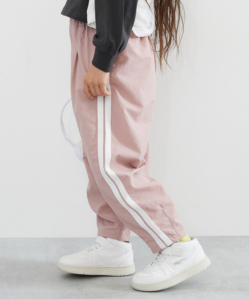 【デビロック/devirock / KIDS】の【水はじく】撥水ナイロン トラックパンツ(セットアップ可能) 子供服 キッズ 26SS インテリア・キッズ・メンズ・レディースファッション・服の通販 founy(ファニー) 　ファッション　Fashion　キッズファッション　Fashion for Kids　ボトムス　Bottoms　ジャケット　Jacket, Outerwear　セットアップ　Set-Up, Coordinated Outfit　トレンド　Trend, Trending Now　バルーン　Balloon, Balloon Silhouette　おすすめ　Recommended / Our Picks　2026年　2026　006-ライン-ダスティピンク|ID: prp329100004898515 ipo3291000000036647143