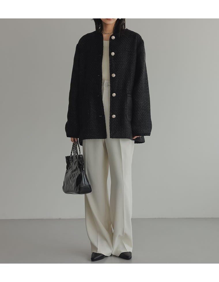 【リエディ/Re:EDIT】のオーバーサイズ金ボタンツイードジャケット 人気、トレンドファッション・服の通販 founy(ファニー) 　ファッション　Fashion　レディースファッション　Fashion for Women　アウター　Coat / Outerwear Collection　レディースジャケット・軽アウター　Jackets　インナー　Innerwear　オケージョン　Occasion Wear　クラシカル　Classical, Vintage-Inspired　ジャケット　Jacket, Outerwear　ツイード　Twill, Twill Weave　デニム　Denim, Jeans Material　バランス　Balance, Style Balance　ポケット　Pocket, Pocket Detail　おすすめ　Recommended / Our Picks　エレガント 上品　Elegant　セレモニー　Ceremony　ビジネス 仕事 通勤　Business / Work / Commuting　 other-1|ID: prp329100004898574 ipo3291000000036647721