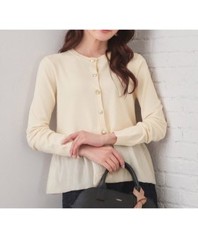 【インデックス/INDEX】のペプラムレイヤード多釦カーディガン【洗濯機OK】 人気、トレンドファッション・服の通販 founy(ファニー) ファッション Fashion レディースファッション Fashion for Women トップス・カットソー Cut & Sew Tops カーディガン・羽織り Layered Style Cardigans カーディガン Cardigan, Knitwear シアー Sheer, See-Through シンプル Simple, Minimal スマート Smart, Elegant デニム Denim, Jeans Material ドッキング Docking, Mixed Material バルーン Balloon, Balloon Silhouette フェミニン Feminine, Girly フロント Front, Front Design ペプラム Peplum, Flared Hem エレガント 上品 Elegant |ID:prp329100004898617