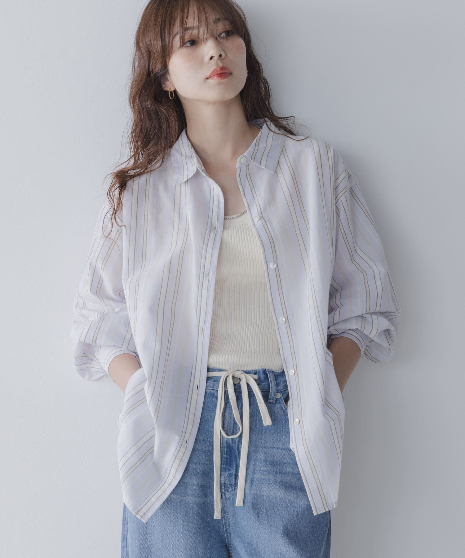 【サニーレーベル/Sonny Label / URBAN RESEARCH】のエアリーコットンストライプアソートシャツ インテリア・キッズ・メンズ・レディースファッション・服の通販 founy(ファニー) 　ファッション　Fashion　レディースファッション　Fashion for Women　トップス・カットソー　Cut & Sew Tops　シャツ・ブラウス・オフィスカジュアル　Elegant Blouses & Button-Ups　2026年　2026　インド　Indian Textile　エアリー　Airy Texture　ストライプ　Stripe, Striped Pattern　ラベンダー　Lavender　ルーズ　Loose, Oversized　夏　Summer　定番　Standard, Basic Item　S/S・春夏　SS, Spring/Summer, Warm Season　無地　Plain, Solid Color　羽織　Haori, Light Jacket　ラベンダー|ID: prp329100004898632 ipo3291000000036648392