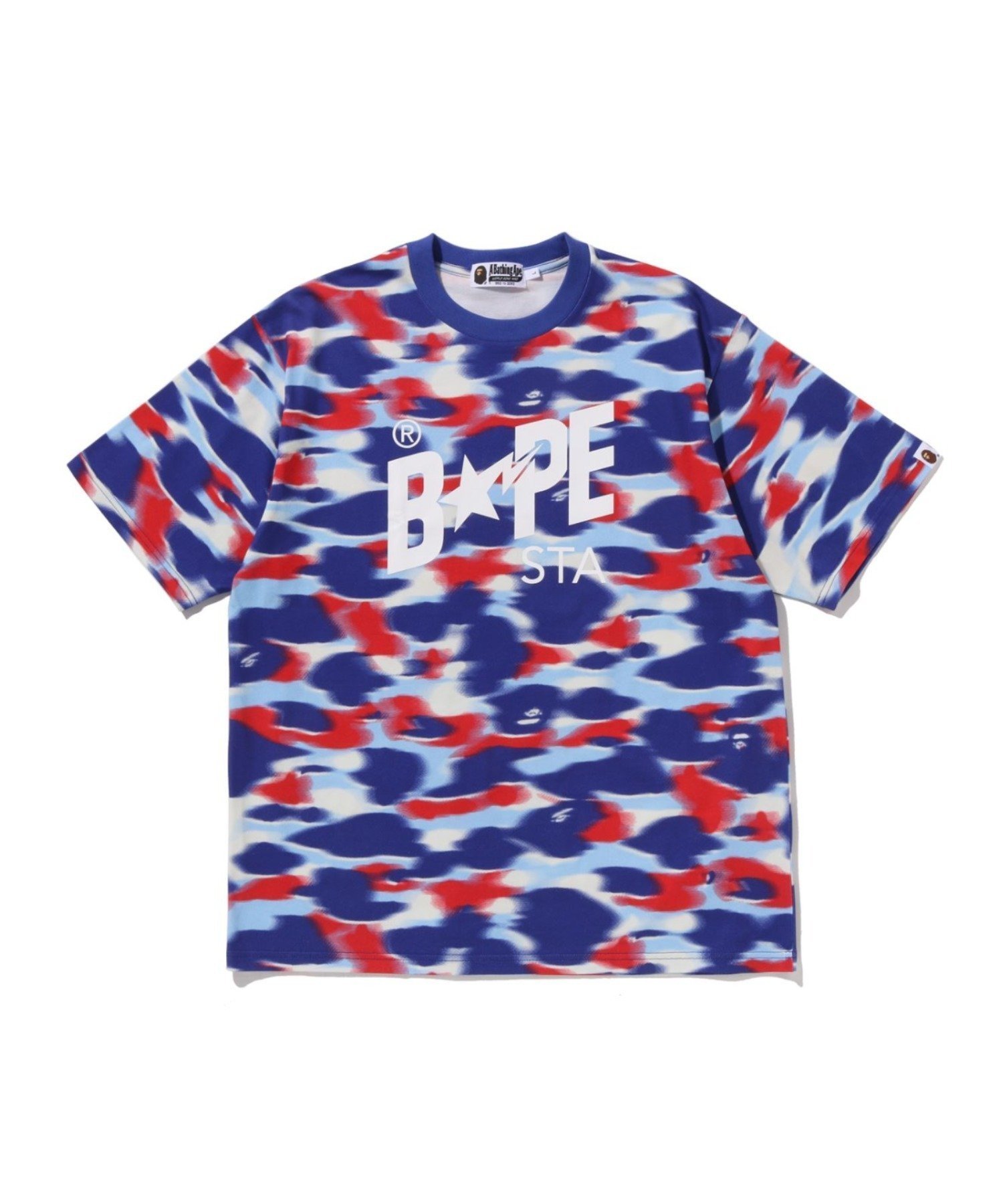 【ア ベイシング エイプ/A BATHING APE】のSCREEN CAMO STA LOGO RELAXED FIT TEE インテリア・キッズ・メンズ・レディースファッション・服の通販 founy(ファニー) ファッション Fashion レディースファッション Fashion for Women ショート Short, Short Length スリーブ Sleeve, Long Sleeve / Short Sleeve フロント Front, Front Design プリント Print, Printed Pattern BLUE|ID: prp329100004898647 ipo3291000000036648502