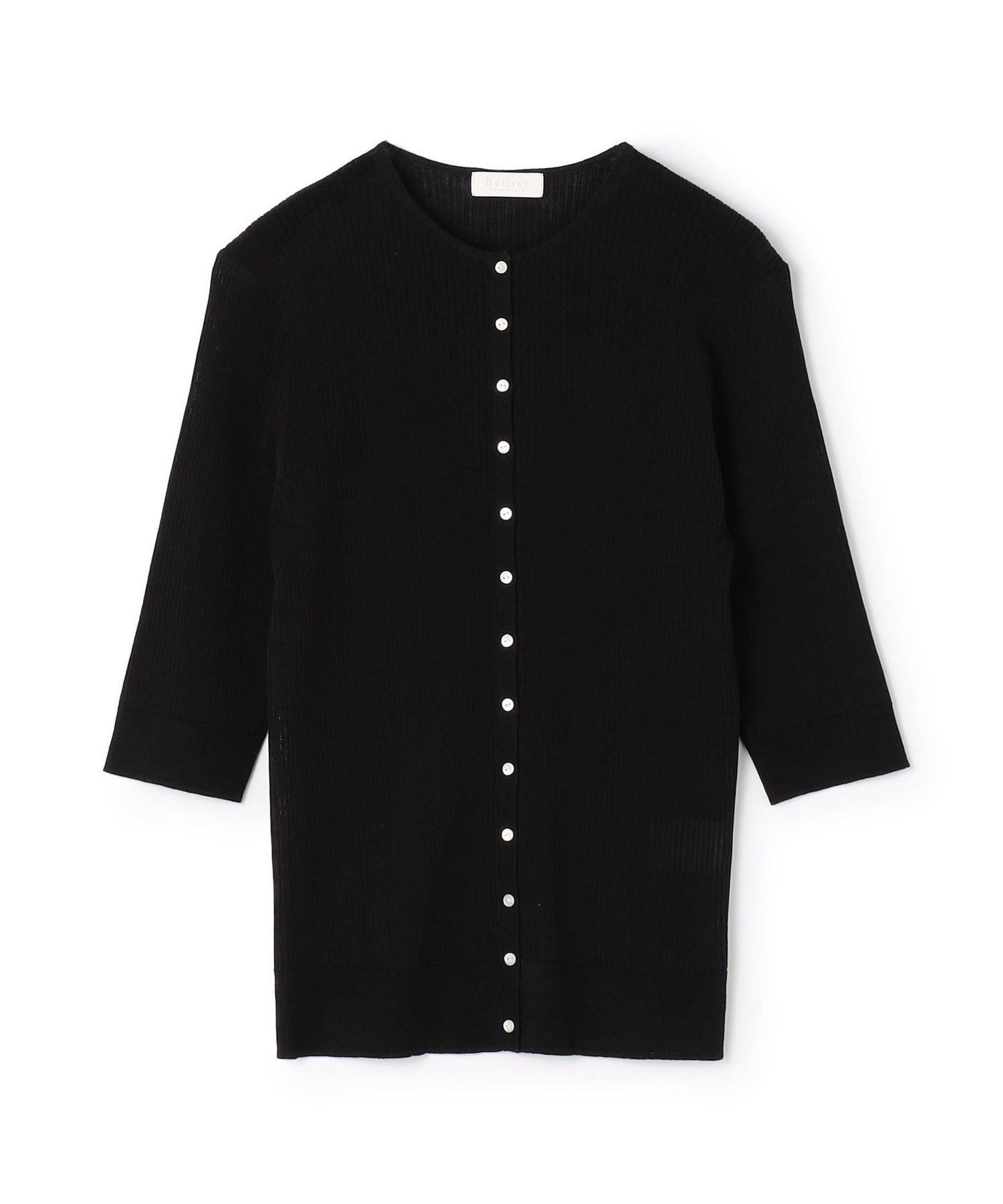 【トゥモローランド/TOMORROWLAND】のマーセライズドコットン クルーネックカーディガン インテリア・キッズ・メンズ・レディースファッション・服の通販 founy(ファニー) 　ファッション　Fashion　レディースファッション　Fashion for Women　トップス・カットソー　Cut & Sew Tops　カーディガン・羽織り　Layered Style Cardigans　エレガント 上品　Elegant　カーディガン　Cardigan, Knitwear　シルバー　Silver, Metallic Silver　スリム　Slim, Slim Fit　スリーブ　Sleeve, Long Sleeve / Short Sleeve　定番　Standard, Basic Item　フィット　Fit, Slim Fit　フロント　Front, Front Design　ベーシック　Basic, Essential　リネン　Linen, Linen Fabric　夏　Summer　19 ブラック|ID: prp329100004898648 ipo3291000000036648518