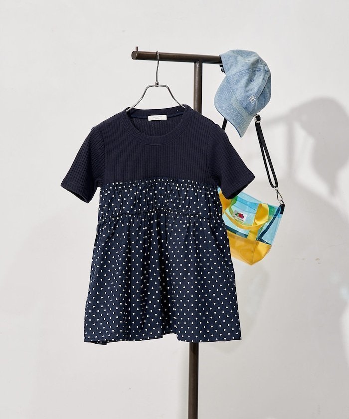 【フリークスストア/FREAK'S STORE】のドットビスチェ ドッキングTシャツ インテリア・キッズ・メンズ・レディースファッション・服の通販 founy(ファニー) ファッション Fashion レディースファッション Fashion for Women トップス・カットソー Cut & Sew Tops シャツ・ブラウス・オフィスカジュアル Elegant Blouses & Button-Ups ロングTシャツ・Tシャツ Longline T-Shirts & Tees ビスチェ Bustiers & Corset Tops / Layered Bustier Style 2026年 2026 カットソー Cut and Sewn Top ドッキング Docking, Mixed Material ドット Polka Dot, Dot Pattern ビスチェ Bustier, Corset Top 夏 Summer S/S・春夏 SS, Spring/Summer, Warm Season ネイビー|ID: prp329100004898673 ipo3291000000036648814