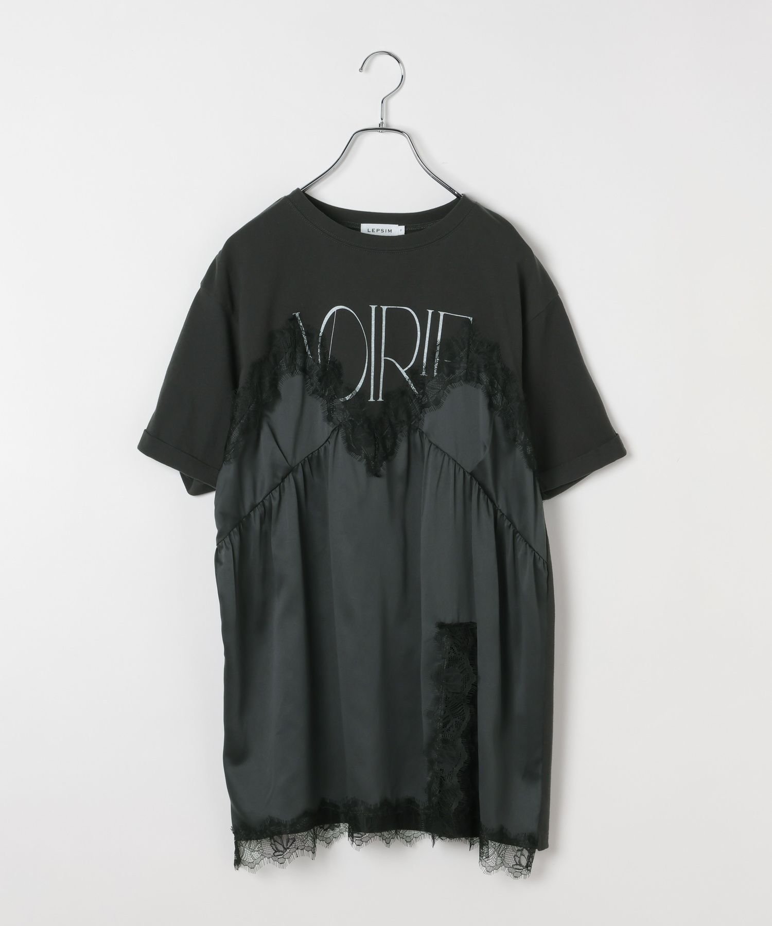 【レプシィム ローリーズファーム/LEPSIM LOWRYS FARM】のキャミドッキングプリントプルオーバー インテリア・キッズ・メンズ・レディースファッション・服の通販 founy(ファニー) 　ファッション　Fashion　レディースファッション　Fashion for Women　トップス・カットソー　Cut & Sew Tops　キャミソール&ノースリーブ　Camisoles & Sleeveless Tops　カジュアルプルオーバー・ニットトップス　Pullovers & Knit Tops / Casual Pullovers　おすすめ　Recommended / Our Picks　キャミソール　Camisole, Spaghetti Strap Top　トレンド　Trend, Trending Now　ドッキング　Docking, Mixed Material　ラップ　Wrap, Wrap Design　チャコール×チャコール18|ID: prp329100004898693 ipo3291000000036648940