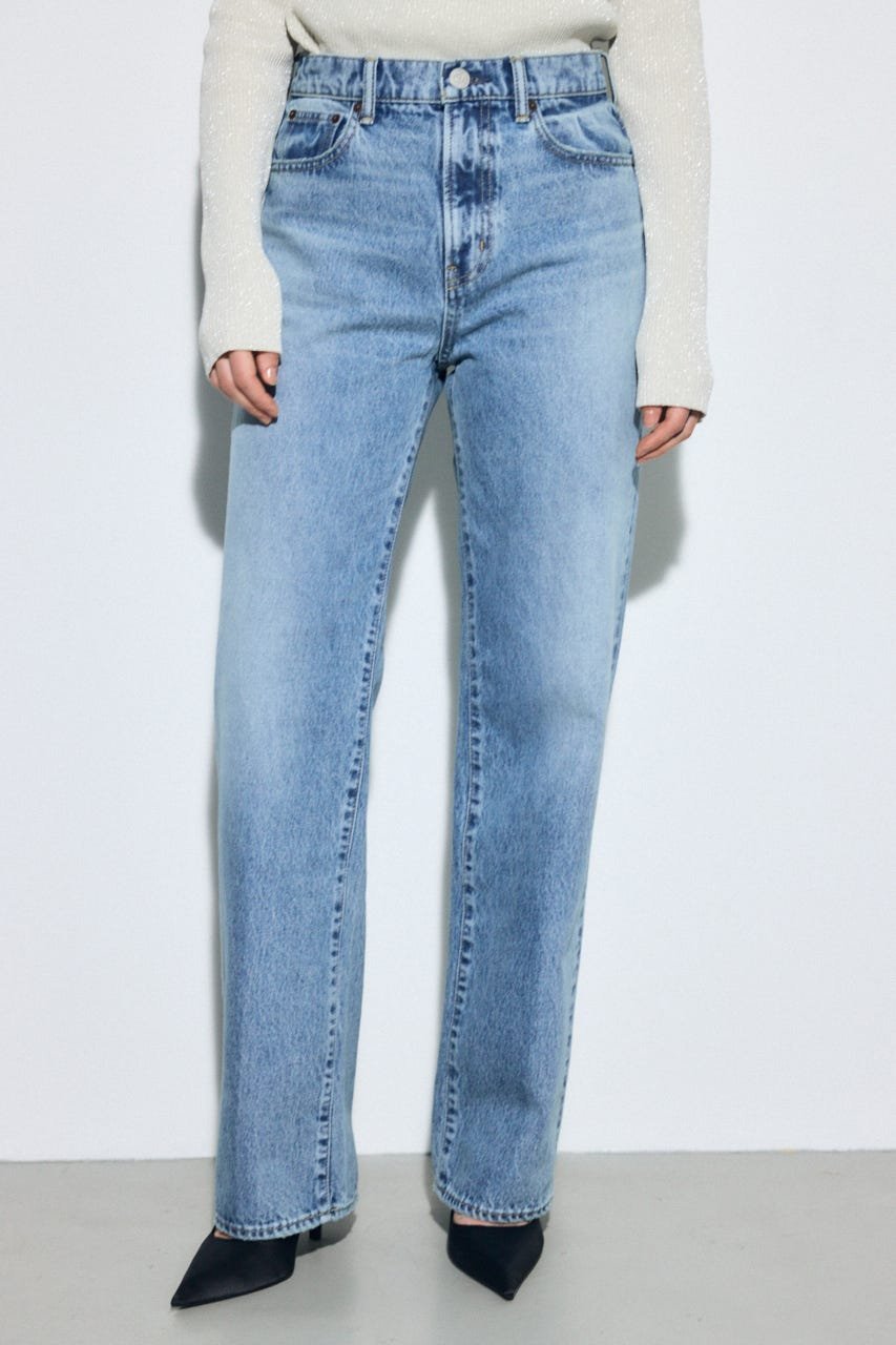 【アズール バイ マウジー/AZUL by moussy】のAZUL DENIM ストレートデニム インテリア・キッズ・メンズ・レディースファッション・服の通販 founy(ファニー) 　ファッション　Fashion　レディースファッション　Fashion for Women　シンプル　Simple, Minimal　ストレッチ　Stretch, Stretchy Fabric　ストレート　Straight, Straight Cut　デニム　Denim, Jeans Material　バランス　Balance, Style Balance　フィット　Fit, Slim Fit　フラット　Flat, Flat Shoes　L/BLU1|ID: prp329100004898700 ipo3291000000036648973