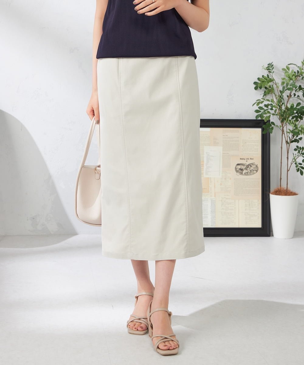 【アー ヴェー ヴェー/a.v.v】の【接触冷感】サマーハイパーストレッチナロースカート インテリア・キッズ・メンズ・レディースファッション・服の通販 founy(ファニー) 　ファッション　Fashion　レディースファッション　Fashion for Women　スカート　Skirts　ジャケット　Jacket, Outerwear　ストレッチ　Stretch, Stretchy Fabric　スリット　Slit, Slit Detail　定番　Standard, Basic Item　人気　Popular, Best Seller　ベーシック　Basic, Essential　再入荷　Restock / Back in Stock　おすすめ　Recommended / Our Picks　夏　Summer　ビジネス 仕事 通勤　Business / Work / Commuting　グレージュ|ID: prp329100004898703 ipo3291000000036648990