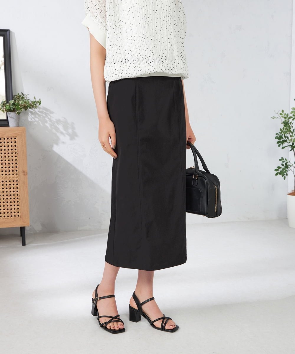 【アー ヴェー ヴェー/a.v.v】の【接触冷感】サマーハイパーストレッチナロースカート インテリア・キッズ・メンズ・レディースファッション・服の通販 founy(ファニー) 　ファッション　Fashion　レディースファッション　Fashion for Women　スカート　Skirts　ジャケット　Jacket, Outerwear　ストレッチ　Stretch, Stretchy Fabric　スリット　Slit, Slit Detail　定番　Standard, Basic Item　人気　Popular, Best Seller　ベーシック　Basic, Essential　再入荷　Restock / Back in Stock　おすすめ　Recommended / Our Picks　夏　Summer　ビジネス 仕事 通勤　Business / Work / Commuting　ブラック|ID: prp329100004898703 ipo3291000000036648991