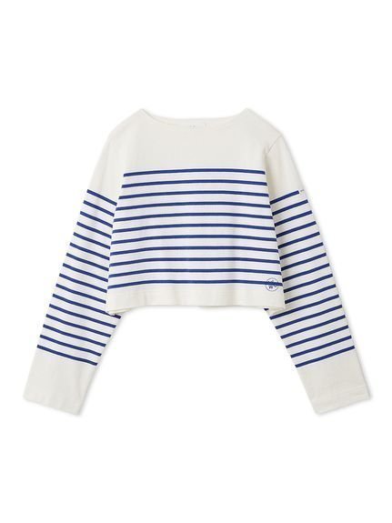 【ミラオーウェン/Mila Owen】のボートネック短丈パネルボーダー インテリア・キッズ・メンズ・レディースファッション・服の通販 founy(ファニー) 　ファッション　Fashion　レディースファッション　Fashion for Women　春　Spring　ショート　Short, Short Length　シンプル　Simple, Minimal　スマート　Smart, Elegant　スリット　Slit, Slit Detail　スリーブ　Sleeve, Long Sleeve / Short Sleeve　定番　Standard, Basic Item　ボーダー　Border, Stripe　モノトーン　Monotone, Black and White　リラックス　Relax, Relaxed Fit　ワイド　Wide, Wide Fit　おすすめ　Recommended / Our Picks　BLU[086]|ID: prp329100004898712 ipo3291000000036649138