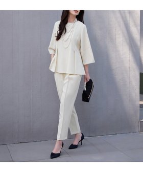 【ドレス/DRESS+】のきれいめペプラムパンツセットアップ 人気、トレンドファッション・服の通販 founy(ファニー) ファッション Fashion レディースファッション Fashion for Women セットアップ Matching Sets レディースパンツ・ボトムス Pants & Trousers / Bottoms コンパクト Compact, Small Size スリーブ Sleeve, Long Sleeve / Short Sleeve ハンカチ Handkerchief, Hanky フレア Flare, Flared プリーツ Pleats, Pleated ペプラム Peplum, Flared Hem ポケット Pocket, Pocket Detail エレガント 上品 Elegant |ID:prp329100004898731