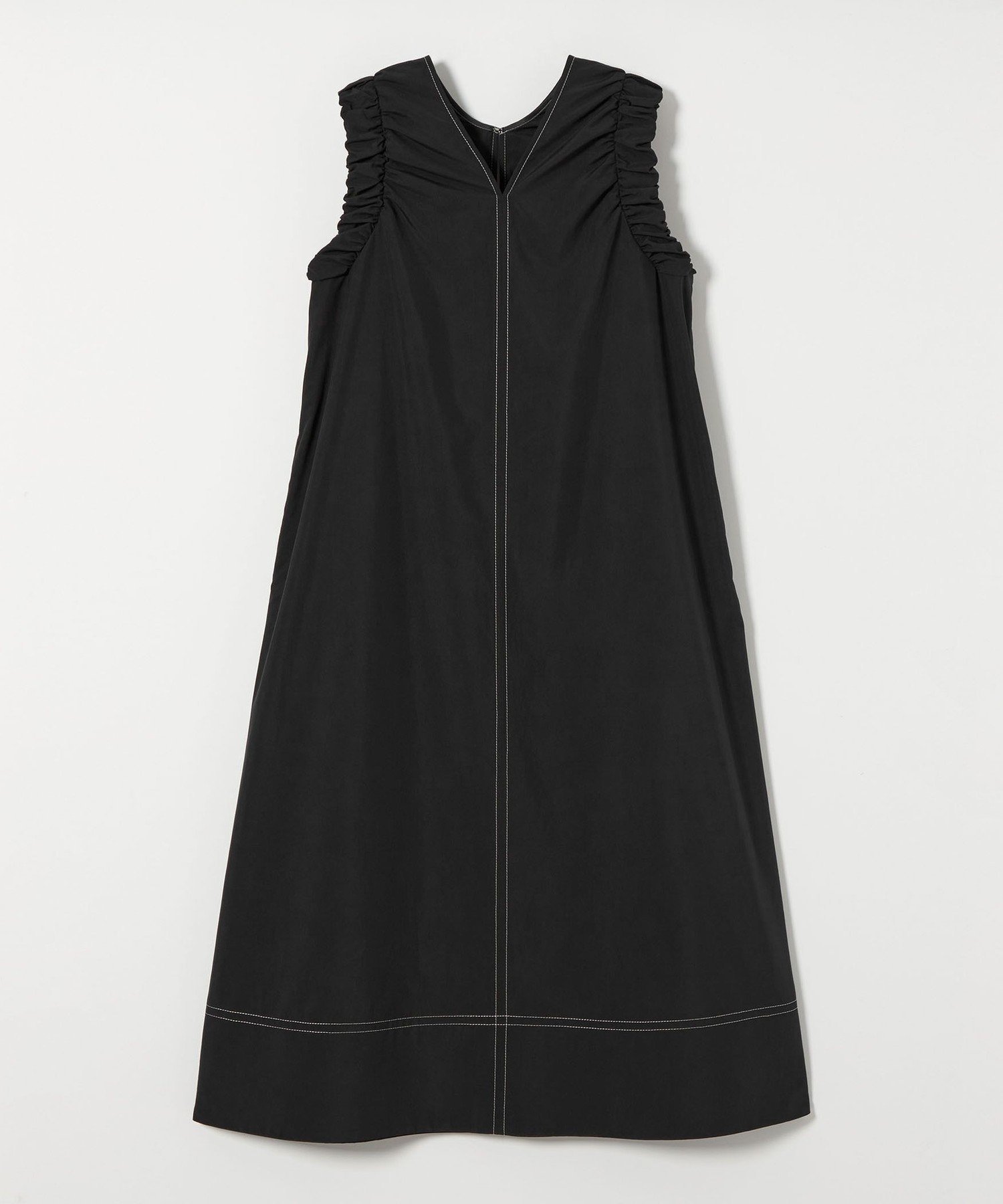 【ユナイテッドアローズ/UNITED ARROWS】のEMMEL REFINES EM ステッチギャザー ノースリーブ 2WAY ワンピース インテリア・キッズ・メンズ・レディースファッション・服の通販 founy(ファニー) 　ファッション　Fashion　レディースファッション　Fashion for Women　ワンピース　Dresses　春　Spring　ギャザー　Gathered, Ruffled　サンダル　Sandals, Summer Shoes　ストラップサンダル　Strappy Sandals, Strap Sandals　タフタ　Taffeta, Structured Fabric　デコルテ　Décolleté, Neckline　トレンド　Trend, Trending Now　ノースリーブ　Sleeveless, No-Sleeve　ピーチ　Peach, Soft Touch　フィット　Fit, Slim Fit　フェミニン　Feminine, Girly　フレア　Flare, Flared　アウトレット　Outlet / Clearance　おすすめ　Recommended / Our Picks　夏　Summer　2025年　2025　2025春夏・S/S　Spring/Summer 2025 SS25　BLACK|ID: prp329100004898765 ipo3291000000036649434