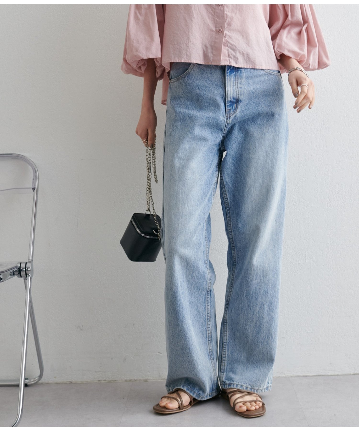 【ディスコート/Discoat】のUSコットンデニムストレートパンツ インテリア・キッズ・メンズ・レディースファッション・服の通販 founy(ファニー) 　ファッション　Fashion　レディースファッション　Fashion for Women　パンツ　Pants & Trousers　シルバー　Silver, Metallic Silver　スウェット / スエット　Sweatshirt, Sweatwear　ストレート　Straight, Straight Cut　タートル　Turtleneck, Turtle Collar　デニム　Denim, Jeans Material　定番　Standard, Basic Item　手編み　Hand-Knitted, Handmade Knit　人気　Popular, Best Seller　パッチ　Patch, Appliqué　ポケット　Pocket, Pocket Detail　おすすめ　Recommended / Our Picks　サックスブルー|ID: prp329100004898769 ipo3291000000036649459