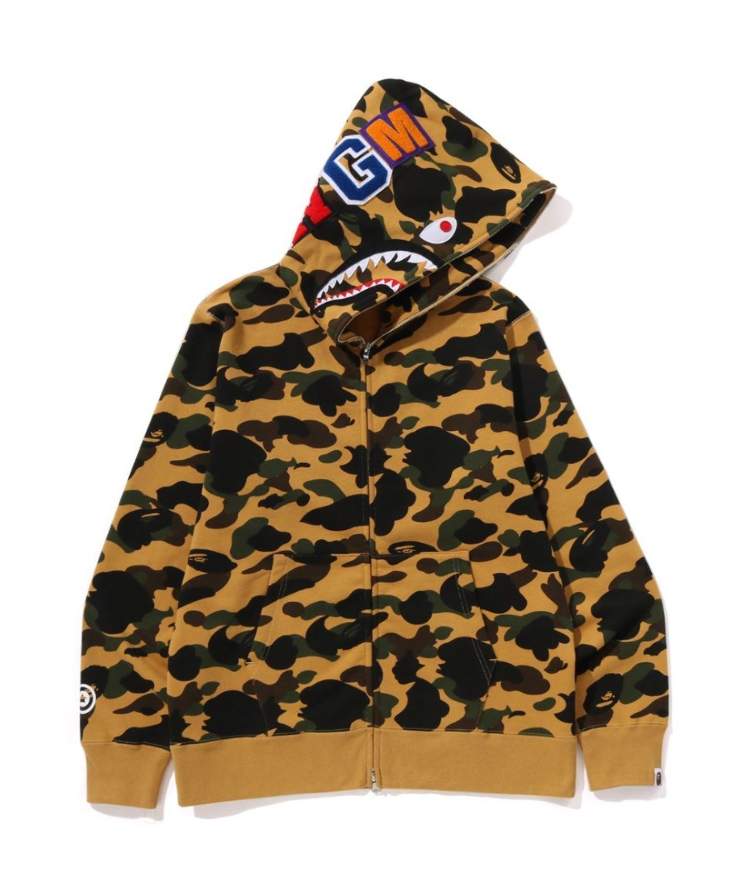 【ア ベイシング エイプ/A BATHING APE】の1ST CAMO SHARK FULL ZIP HOODIE インテリア・キッズ・メンズ・レディースファッション・服の通販 founy(ファニー) 　ファッション　Fashion　レディースファッション　Fashion for Women　グラフィック　Graphic, Graphic Design　コレクション　Collection, Seasonal Line　モチーフ　Motif, Design Theme　夏　Summer　S/S・春夏　SS, Spring/Summer, Warm Season　YELLOW|ID: prp329100004900022 ipo3291000000036662547