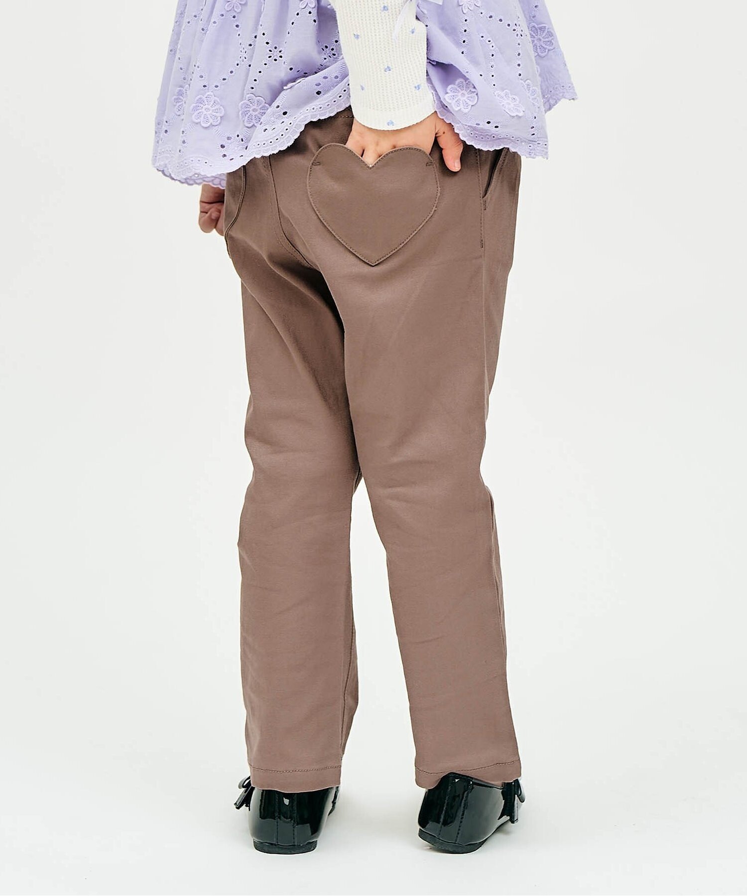 【エフオー オンラインストア/F.O.Online Store / KIDS】のハートポケットきゅんパンツ インテリア・キッズ・メンズ・レディースファッション・服の通販 founy(ファニー) ファッション Fashion キッズファッション Fashion for Kids ボトムス Bottoms ポケット Pocket, Pocket Detail ブラウン|ID: prp329100004900028 ipo3291000000036662581