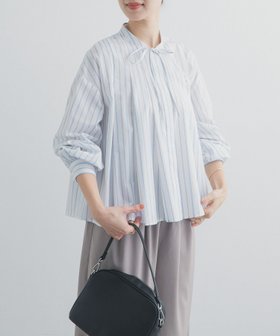 【アーバンリサーチ ドアーズ/URBAN RESEARCH DOORS】のストライプリボンフレアブラウス 人気、トレンドファッション・服の通販 founy(ファニー) ファッション Fashion レディースファッション Fashion for Women トップス・カットソー Cut & Sew Tops シャツ・ブラウス・オフィスカジュアル Elegant Blouses & Button-Ups 2026年 2026 ショート Short, Short Length シンプル Simple, Minimal ストライプ Stripe, Striped Pattern フェミニン Feminine, Girly フロント Front, Front Design リボン Ribbon, Bow 夏 Summer S/S・春夏 SS, Spring/Summer, Warm Season |ID:prp329100004900379