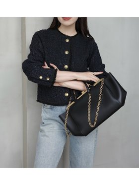 【アニュアンス/anuans】のクラシカルノーカラーニットジャケット 人気、トレンドファッション・服の通販 founy(ファニー) ファッション Fashion レディースファッション Fashion for Women アウター Coat / Outerwear Collection レディースジャケット・軽アウター Jackets クラシカル Classical, Vintage-Inspired フリンジ Fringe, Tassel ブレード Braid, Decorative Trim エレガント 上品 Elegant 再入荷 Restock / Back in Stock |ID:prp329100004900380