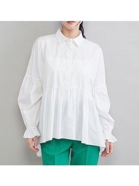 【ミラオーウェン/Mila Owen】のシャツ衿ギャザーチュニックブラウス 人気、トレンドファッション・服の通販 founy(ファニー) ファッション Fashion レディースファッション Fashion for Women トップス・カットソー Cut & Sew Tops シャツ・ブラウス・オフィスカジュアル Elegant Blouses & Button-Ups ギャザー Gathered, Ruffled スキニー Skinny, Slim Fit ストライプ Stripe, Striped Pattern スマート Smart, Elegant スリーブ Sleeve, Long Sleeve / Short Sleeve チュニック Tunic, Long Top バランス Balance, Style Balance フレア Flare, Flared フロント Front, Front Design ペプラム Peplum, Flared Hem |ID:prp329100004900383