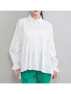 【ミラオーウェン/Mila Owen】のシャツ衿ギャザーチュニックブラウス 人気、トレンドファッション・服の通販 founy(ファニー) ファッション Fashion レディースファッション Fashion for Women トップス・カットソー Cut & Sew Tops シャツ・ブラウス・オフィスカジュアル Elegant Blouses & Button-Ups ギャザー Gathered, Ruffled スキニー Skinny, Slim Fit ストライプ Stripe, Striped Pattern スマート Smart, Elegant スリーブ Sleeve, Long Sleeve / Short Sleeve チュニック Tunic, Long Top バランス Balance, Style Balance フレア Flare, Flared フロント Front, Front Design ペプラム Peplum, Flared Hem thumbnail WHT[001]|ID: prp329100004900383 ipo3291000000036666246