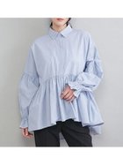 【ミラオーウェン/Mila Owen】のシャツ衿ギャザーチュニックブラウス 人気、トレンドファッション・服の通販 founy(ファニー) ファッション Fashion レディースファッション Fashion for Women トップス・カットソー Cut & Sew Tops シャツ・ブラウス・オフィスカジュアル Elegant Blouses & Button-Ups ギャザー Gathered, Ruffled スキニー Skinny, Slim Fit ストライプ Stripe, Striped Pattern スマート Smart, Elegant スリーブ Sleeve, Long Sleeve / Short Sleeve チュニック Tunic, Long Top バランス Balance, Style Balance フレア Flare, Flared フロント Front, Front Design ペプラム Peplum, Flared Hem thumbnail BLU[086]|ID: prp329100004900383 ipo3291000000036666251