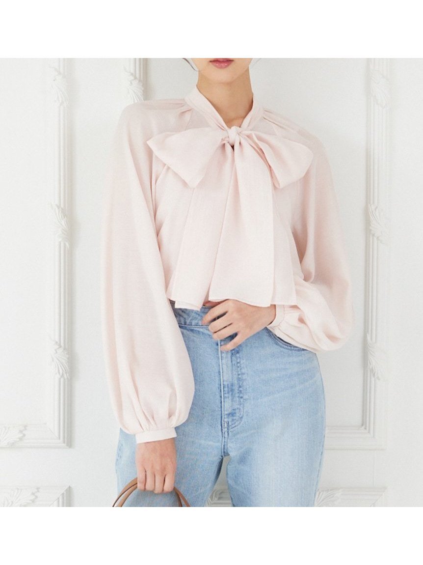 【セルフォード/CELFORD】のビッグリボンセミシアーブラウス インテリア・キッズ・メンズ・レディースファッション・服の通販 founy(ファニー) 　ファッション　Fashion　レディースファッション　Fashion for Women　トップス・カットソー　Cut & Sew Tops　シャツ・ブラウス・オフィスカジュアル　Elegant Blouses & Button-Ups　インナーキャミ　Inner Camisole　ジャケット　Jacket, Outerwear　スマート　Smart, Elegant　リボン　Ribbon, Bow　エレガント 上品　Elegant　春　Spring　LPNK[061]|ID: prp329100004900405 ipo3291000000036666584